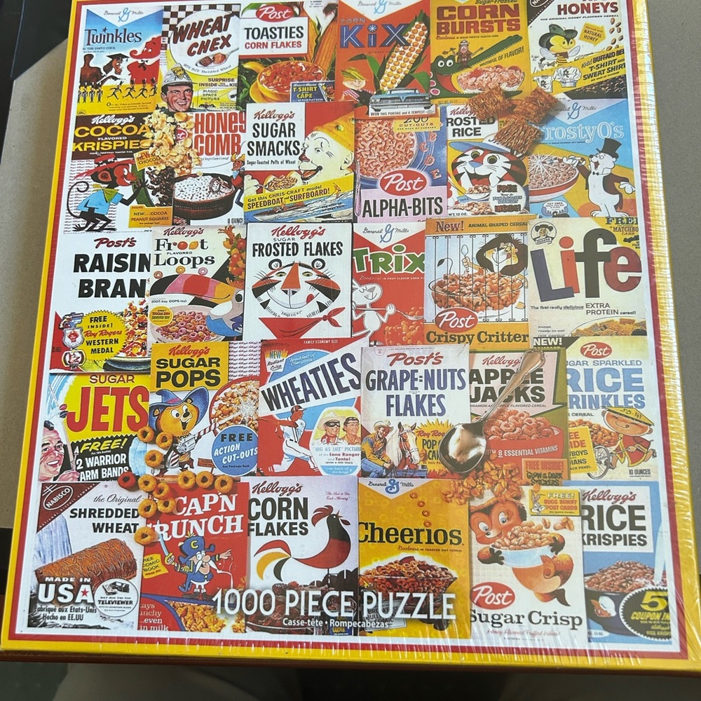White Mountain Colorful Cereal Box Puzzle New Sealed 1000 pieces